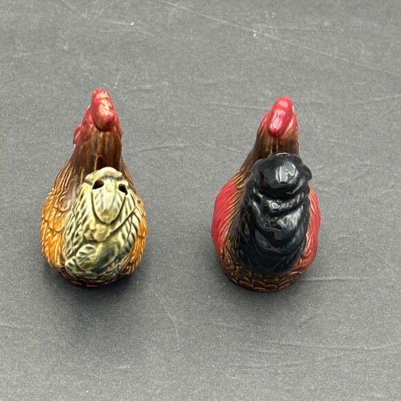 Vintage Ceramic Rooster Salt & Pepper Shakers Set  Farmhouse Rustic Country‎ - Picture 8 of 10